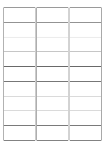 Blank A4 label sheets - 63.5x29.6 mm